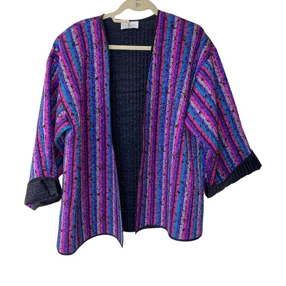 Da Rue Vintage Womens Jacket Size Large Channel Quilted Open For Neils Apparel - Picture 5 of 11